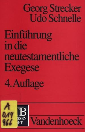 Bild des Verkufers fr Einfhrung in die neutestamentliche Exegese. UTB; Bd. 1253. zum Verkauf von Antiquariat Bookfarm