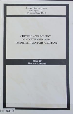 Bild des Verkufers fr Culture and politics in nineteenth- and twentieth-century Germany. Occasional paper ; 8. zum Verkauf von Antiquariat Bookfarm