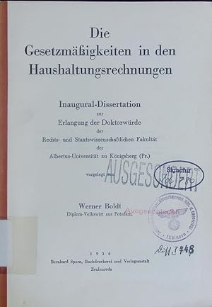 Image du vendeur pour Die Gesetzmigkeiten in den Haushaltsrechnungen. mis en vente par Antiquariat Bookfarm