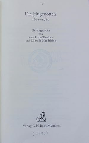 Bild des Verkufers fr Hugenotten : 1685 - 1985. zum Verkauf von Antiquariat Bookfarm