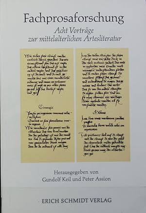 Image du vendeur pour Fachprosaforschung : acht Vortrge zur mittelalterlichen Artesliteratur. mis en vente par Antiquariat Bookfarm