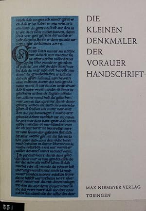 Bild des Verkufers fr Die kleinen Denkmler der Vorauer Handschrift. zum Verkauf von Antiquariat Bookfarm