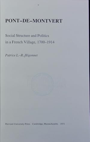 Seller image for Pont-de-Montvert : social structure and politics in a French village, 1700 - 1914. Harvard historical studies ; 85. for sale by Antiquariat Bookfarm