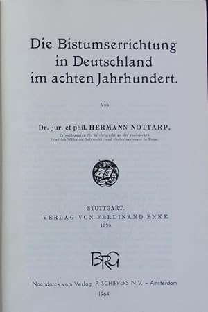 Seller image for Bistumserrichtung in Deutschland im achten Jahrhundert. Kirchenrechtliche Abhandlungen ; 96. for sale by Antiquariat Bookfarm