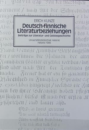 Bild des Verkufers fr Deutsch-finnische Literaturbeziehungen : Beitrge zur Literatur- und Geistesgeschichte. Helsingin Yliopiston Kirjaston julkaisuja ; 51. zum Verkauf von Antiquariat Bookfarm