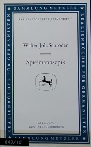 Bild des Verkufers fr Spielmannsepik. Sammlung Metzler ; 19. zum Verkauf von Antiquariat Bookfarm