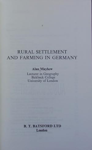 Immagine del venditore per Rural settlement and farming in Germany. Batsford Historical Geography Series. venduto da Antiquariat Bookfarm
