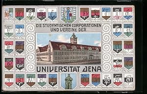 Künstler-Ansichtskarte Jena, Universität, Studentenwappen