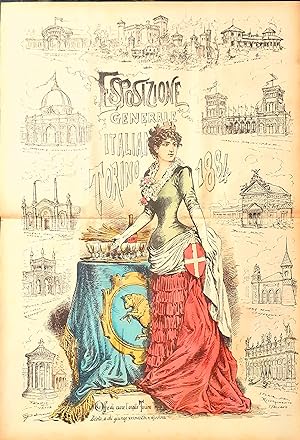 Esposizione di Torino 1884 illustrazione di Giorgio Ansaldi (1844-1922), in arte Dalsani