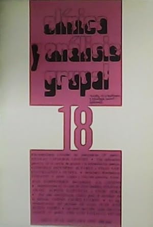 Imagen del vendedor de CLINICA Y ANALISIS GRUPAL. Revista de Psicoterapia y Psicologa Social Aplicada. Ao 4. N 18. Sep.-Oct. 1979 Colaboran: Nicols caparrs, Consuelo Escudero lvarez, Flix gaca-Villanova Zurita, Max Wertheimer. a la venta por Librera y Editorial Renacimiento, S.A.