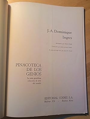 Image du vendeur pour J. A. Dominique Ingres (Pinacoteca de los Genios, N 73) mis en vente par Llibres Bombeta