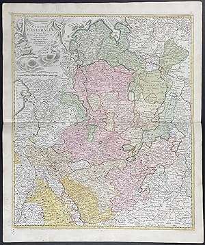 Image du vendeur pour Regional Map of Germany mis en vente par Trillium Antique Prints & Rare Books