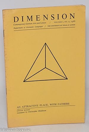 Dimension: contemporary German Arts & Letters; vol. 1, #2, 1968: An Attractive Place, With Fathers