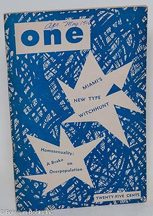 Bild des Verkufers fr ONE; the homosexual magazine vol. 4, #4, April-May 1956: Miami's New-Type Witch Hunt zum Verkauf von Bolerium Books Inc.