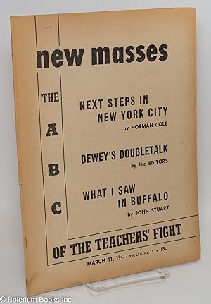 Imagen del vendedor de New Masses, Volume 62 Number 11, March 11, 1947 a la venta por Bolerium Books Inc.