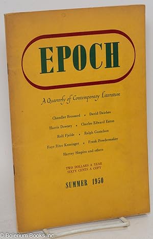 Image du vendeur pour Epoch: a quarterly of contemporary literature; vol. 3, #1, Summer, 1950 mis en vente par Bolerium Books Inc.