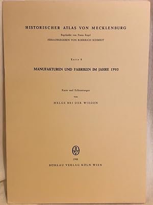 Seller image for Manufakturen und Fabriken im Jahre 1793. (= Historischer Atlas von Mecklenburg, Karte 8). for sale by Versandantiquariat Waffel-Schrder