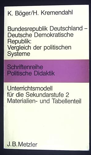 Bild des Verkufers fr Bundesrepublik Deutschland, Deutsche Demokratische Republik; Teil: Materialien- und Tabellenteil fr den Unterrichtsgebrauch. Schriftenreihe Politische Didaktik zum Verkauf von books4less (Versandantiquariat Petra Gros GmbH & Co. KG)