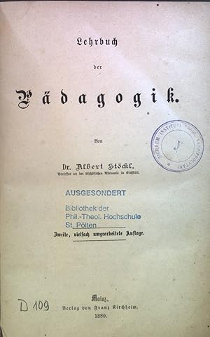 Immagine del venditore per Lehrbuch der Pdagogik. venduto da books4less (Versandantiquariat Petra Gros GmbH & Co. KG)