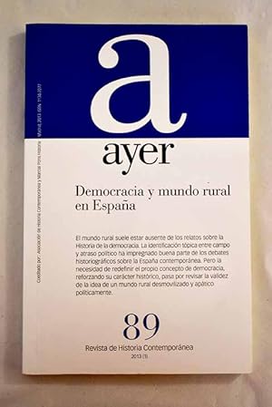 Imagen del vendedor de Democracia y mundo rural en España a la venta por Alcaná Libros