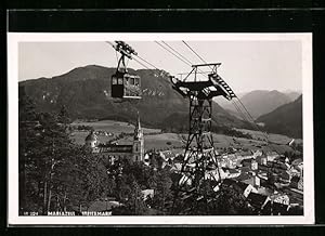 Ansichtskarte Mariazell, Ortsansicht mit Bürgeralpe-Seilbahn