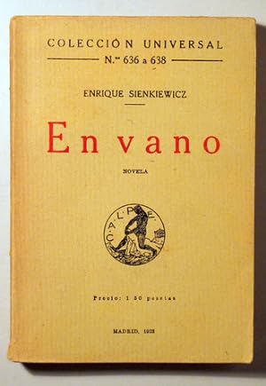 Image du vendeur pour EN VANO - Madrid 1922 mis en vente par Llibres del Mirall