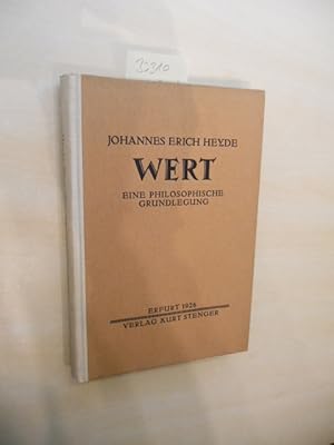 Wert. Eine philosophische Grundlegung.