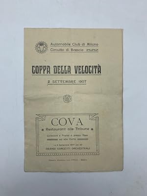 Automobile Club di Milano. Circuito di Brescia. Coppa della velocita', 2 settembre 1907