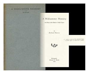 Seller image for A midsummer memory : an elegy on the death of Arthur Upson for sale by Redux Books