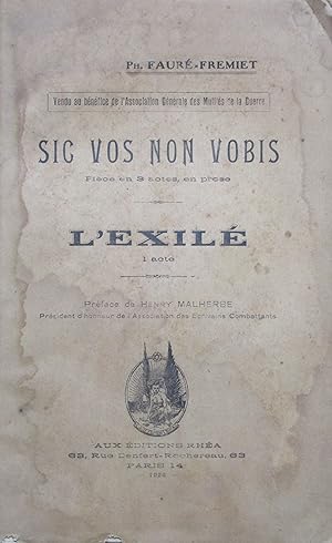 Imagen del vendedor de Sic vos non vobis, suivi de L'Exil a la venta por Bouquinerie L'Ivre Livre