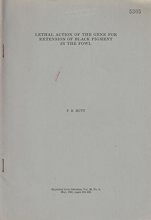 Bild des Verkufers fr Lethal Action of the Gene for Extension of Black Pigment in the Fowl zum Verkauf von Robinson Street Books, IOBA