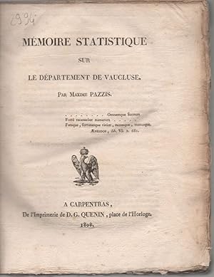 Mémoire statistique sur le département du Vaucluse.