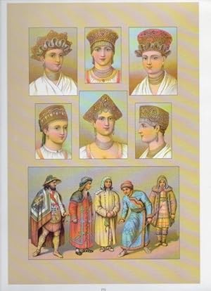 Bild des Verkufers fr LAMINA V18440: Traditional costumes of the 1880s. Russia. Slaves and siberians zum Verkauf von EL BOLETIN