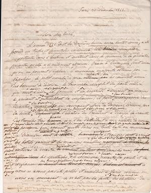 Premier jet d'une lettre manuscrite signée Léopold Delaire, adressée à son oncle.