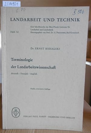 Seller image for Terminologie der Landarbeitswissenschaft (deutsch/francais/english). 5.,erw.Aufl., for sale by Versandantiquariat Trffelschwein