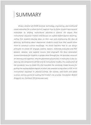 Seller image for Instructional Sequence Matters, Grades 3-5: Explore Before Explain for sale by GreatBookPrices
