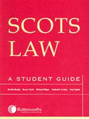 Bild des Verkufers fr Scots Law: A Student's Guide zum Verkauf von WeBuyBooks