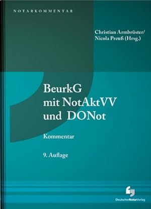 Bild des Verkufers fr BeurkG mit NotAktVV und DONot zum Verkauf von AHA-BUCH GmbH