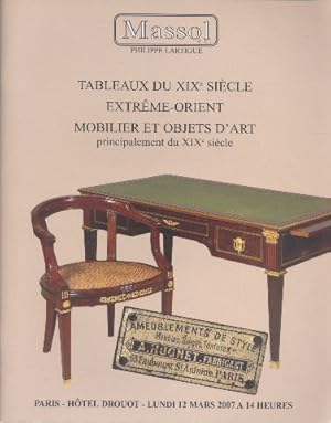 Image du vendeur pour Tableaux du XIXe sicle Extrme Orient Mobilier et objets d'art principalement du XIXe sicle mis en vente par Librairie L'Amour du Livre