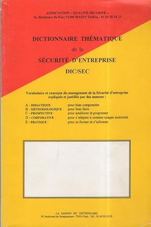 Dictionnaire Thématique de la securite d'entreprise DIC/SEC