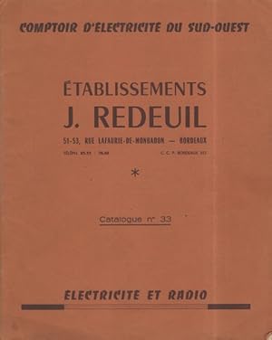 Catalogue Comptoir d'Electricité du Sud Ouest Etablissements J. Redeuil