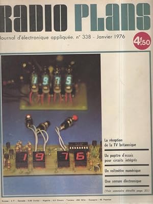 Radio Plans n° 338 Janv 1976 La reception de la TV britannique, un pupitre d'essais pour circuits...