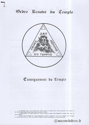 Ordre Rénové du Temple Enseignement du Temple Alchimie Mandement 1 à 5