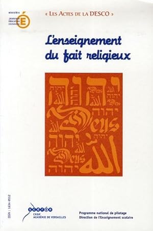 Bild des Verkufers fr L'enseignement du fait religieux Les Actes de la DGESCO novembre 2002 zum Verkauf von Librairie L'Amour du Livre