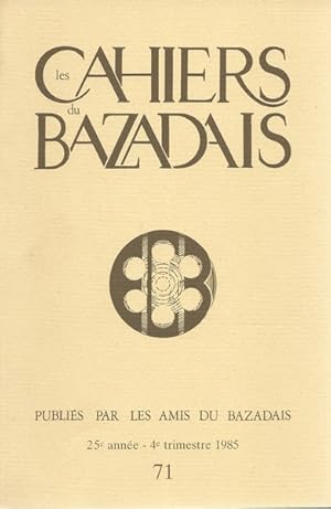 Les Cahiers du Bazadais N° 71 Les mariés de l'an VII dans le canton de Belin. L'épizootie de 1774...