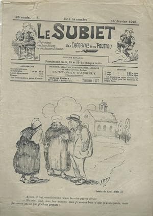 Le Subiet des Chérentes et dau Pouétou Année 1926