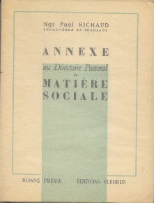 Seller image for Annexe au Directoire Pastoral en matire sociale for sale by Librairie L'Amour du Livre