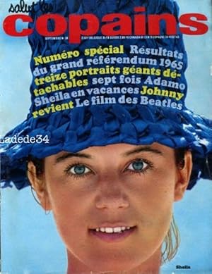 Imagen del vendedor de SALUT LES COPAINS [No 38] du 01/09/1965 RSULTATS DU GRAND REFERENDUM 65 - ADAMO - SHEILA - JOHNNY HALLYDAY - LE FILM DES BEATLES. a la venta por Librairie L'Amour du Livre