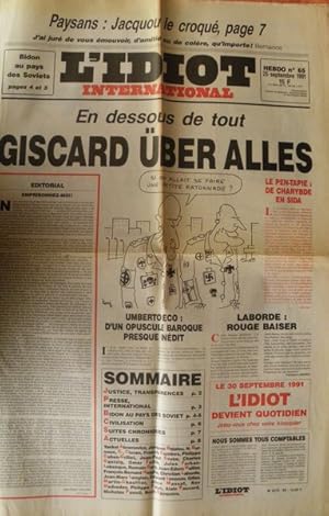 L'idiot international n°65 En dessous de tout Giscard Uber alles