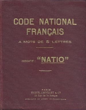 Code national français à mots de 5 lettres indicatif "Natio"